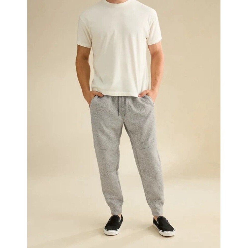 American Eagle Men S 24/7 Good Vibes Joggers Heather Gray Stretch Sweatpants NWT